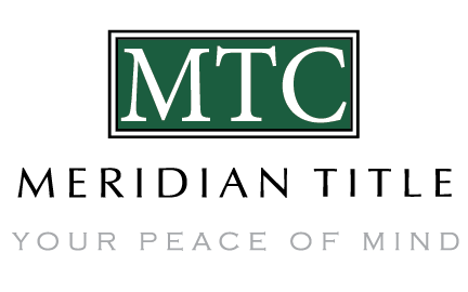 The logo for mtc meridian title your peace of mind.