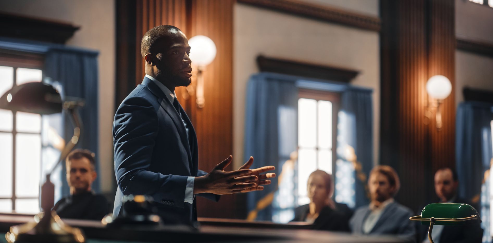 lawyer in a court room