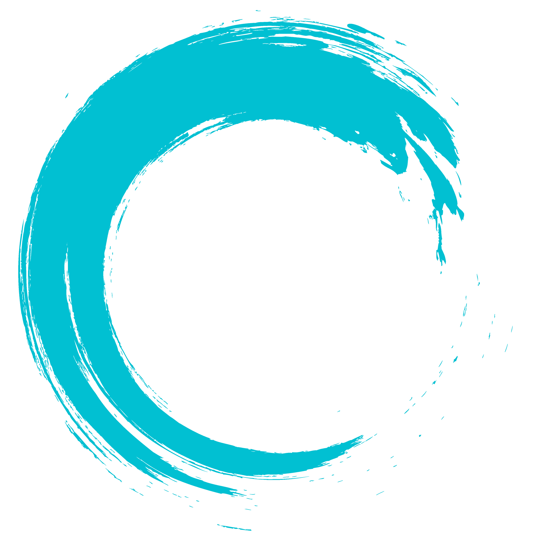 Light blue brushstroke circle on white background