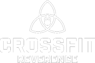 A black and white logo for a crossfit gym called crossfit reverence.