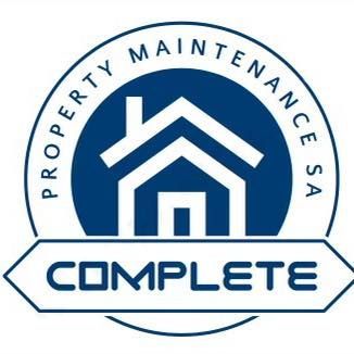 The logo for property maintenance sa complete shows a house in a circle.