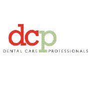The logo for dcp dental care professionals is red and green.