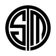 A black and white sd logo in a circle on a white background.