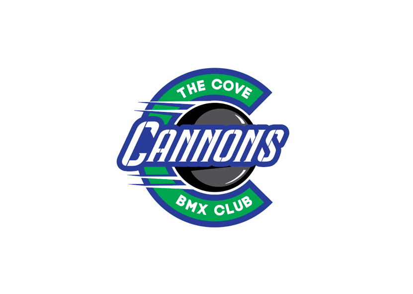 The cannons bmx club logo is shown on a white background.