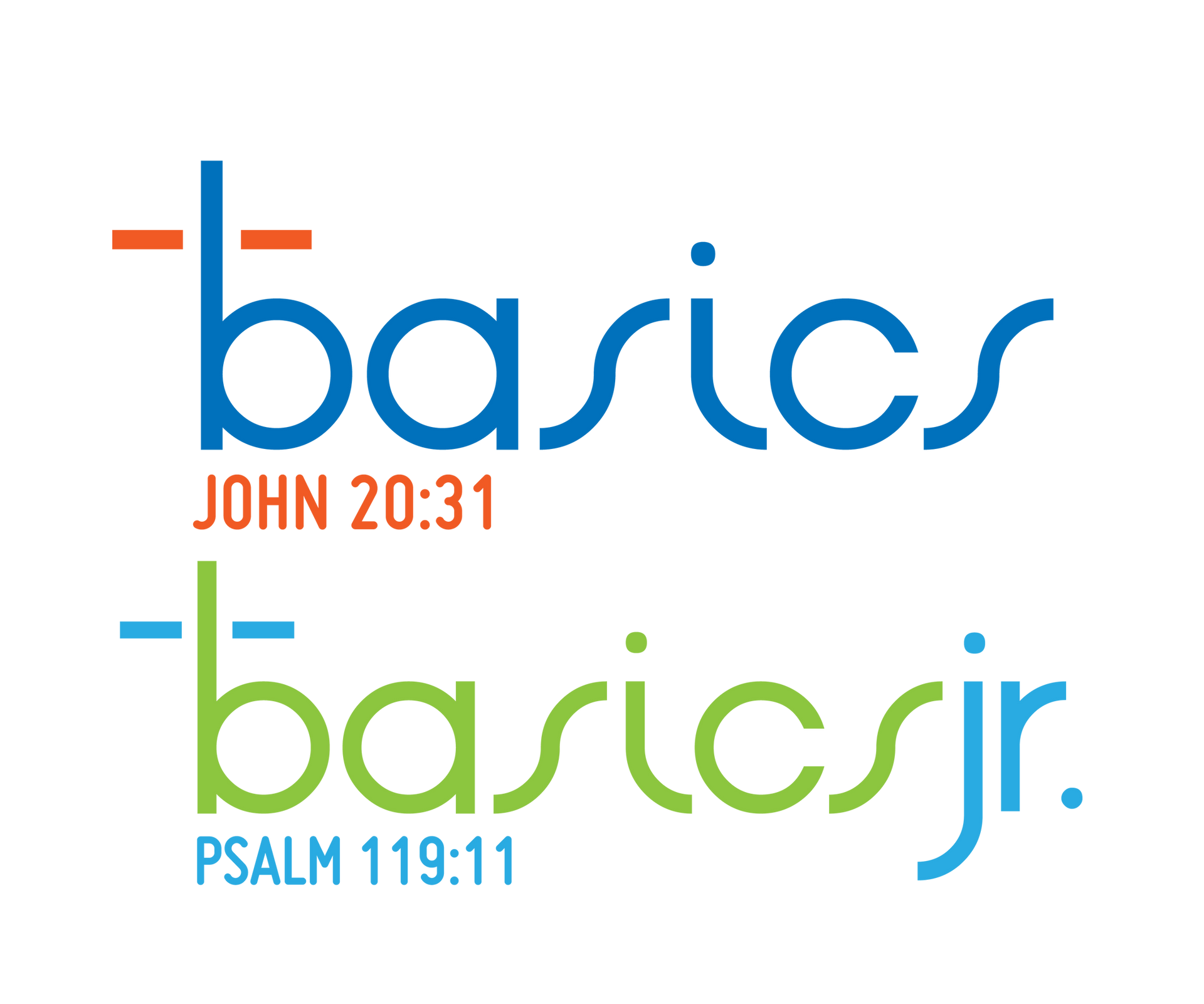 a logo for basics john 20:31 and psalm 119 : 11