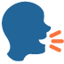 A silhouette of a person 's head with their mouth open.