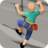 A blurry picture of a person climbing a rope.