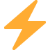 A yellow lightning bolt icon on a white background.