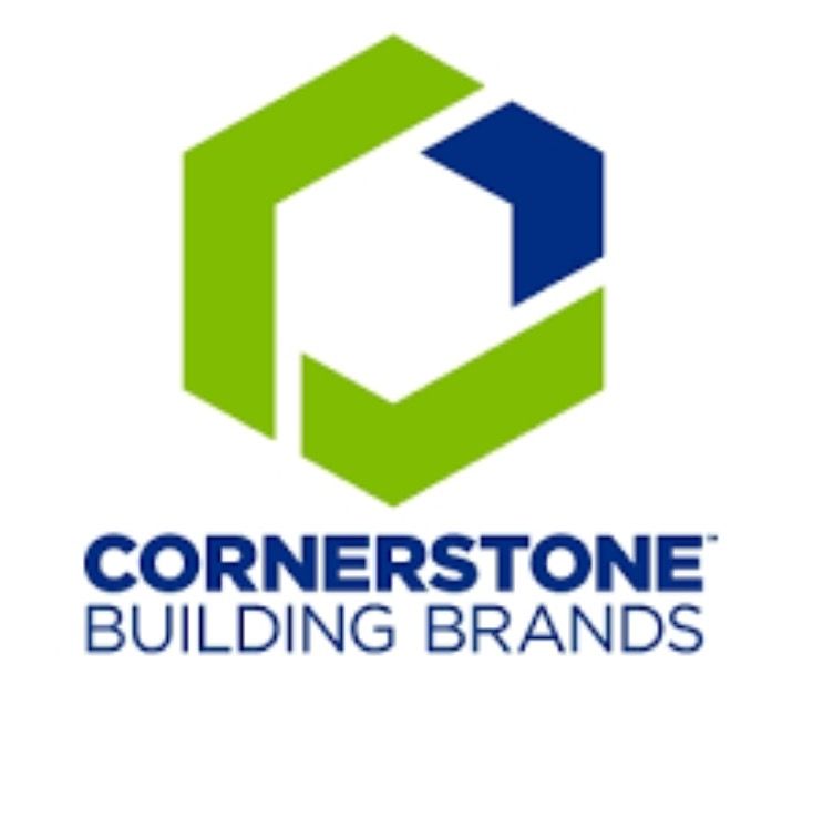Cornerstone building brands logo on a white background