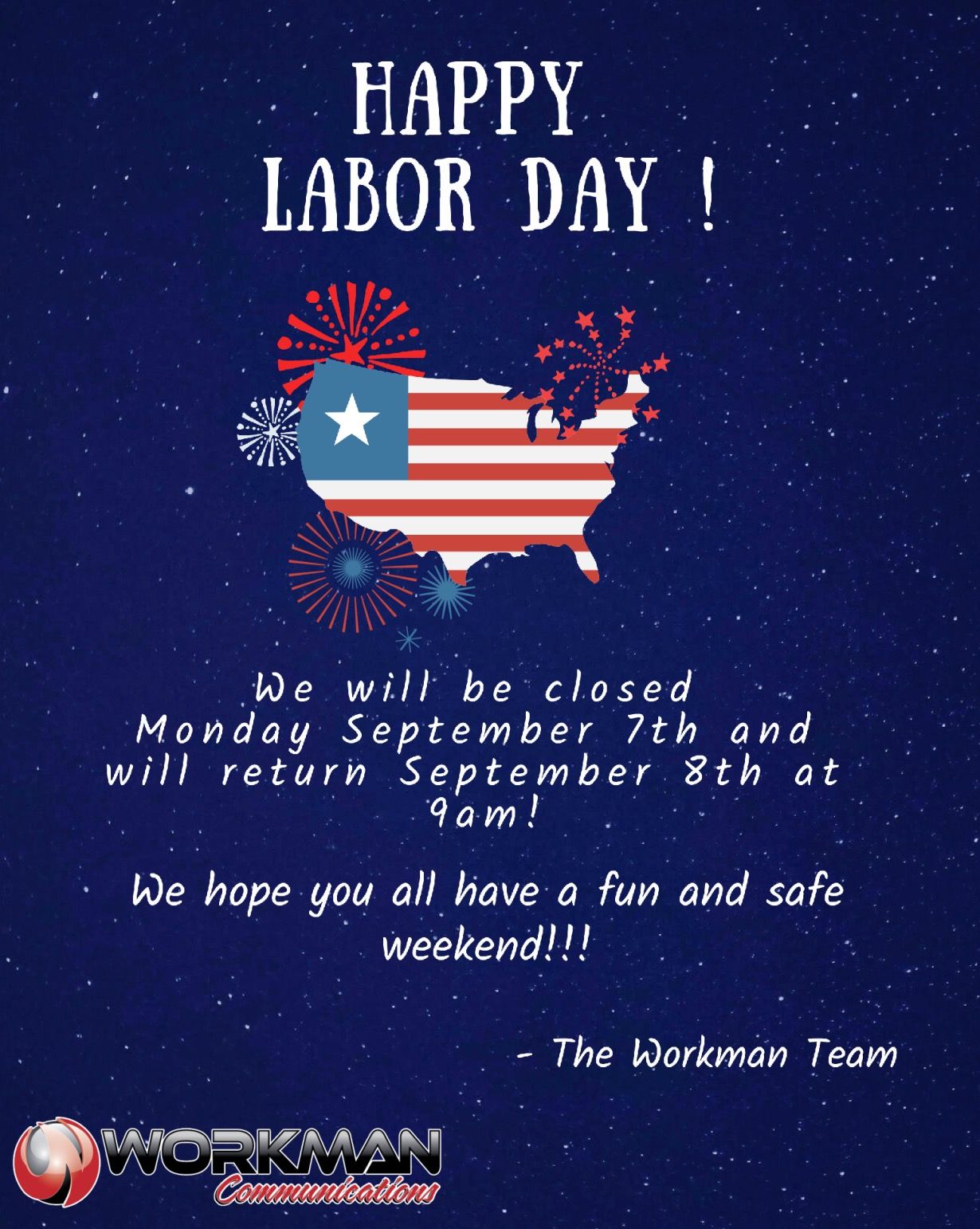 A poster that says happy labor day on it