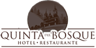 The logo for quinta del bosque hotel and restaurant