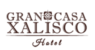 El logotipo del hotel Gran Casa Xalisco está sobre un fondo blanco.