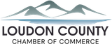 Logo for Loudon County Chamber of Commerce: mountains above water, text below 