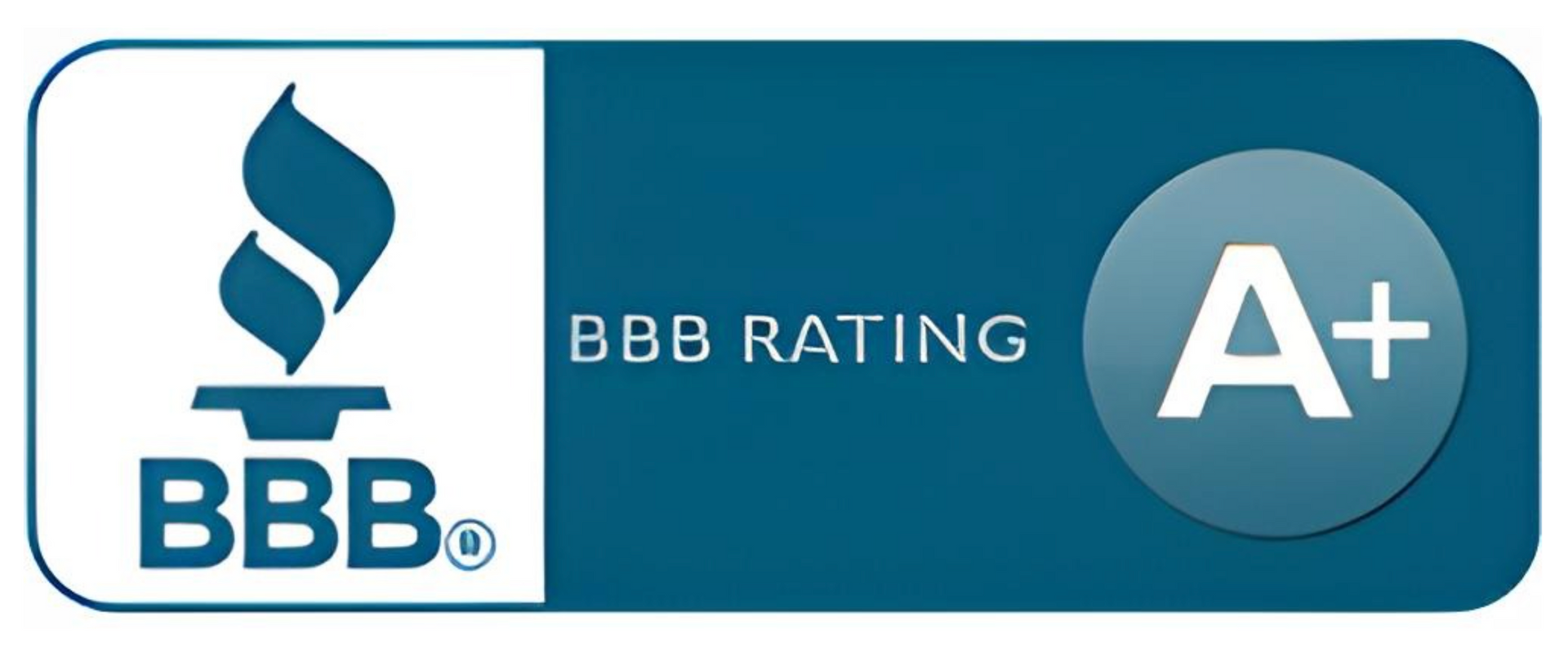 BBB logo with an A+ rating. The logo has a white and blue color scheme.