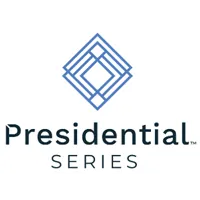 The presidential series logo has a blue diamond in the middle of it.