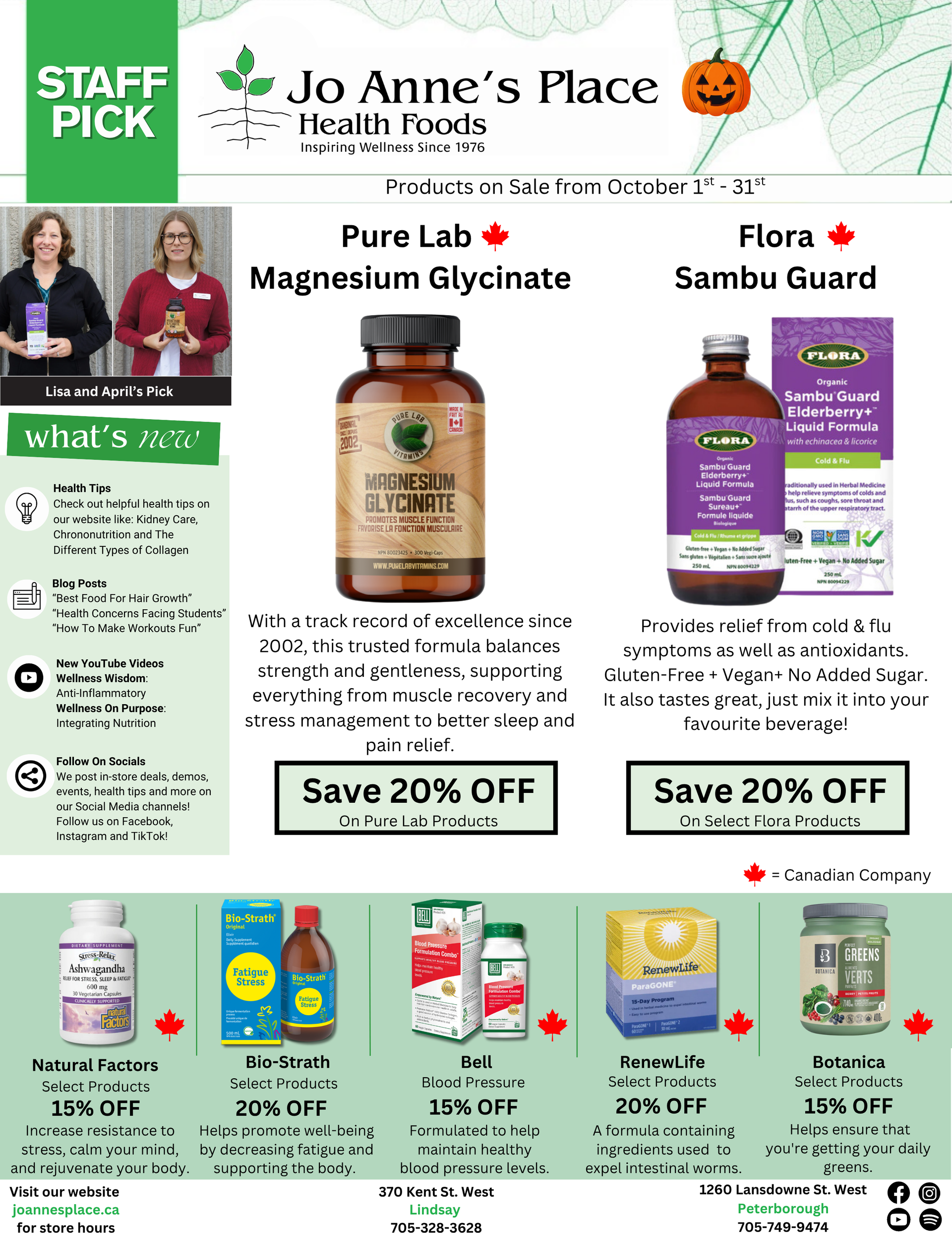 Our October Flyer Page 1