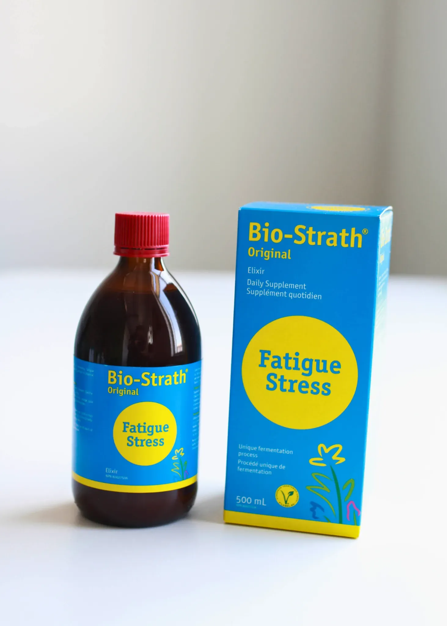 Showcasing a bottle and box of Bio-Strath