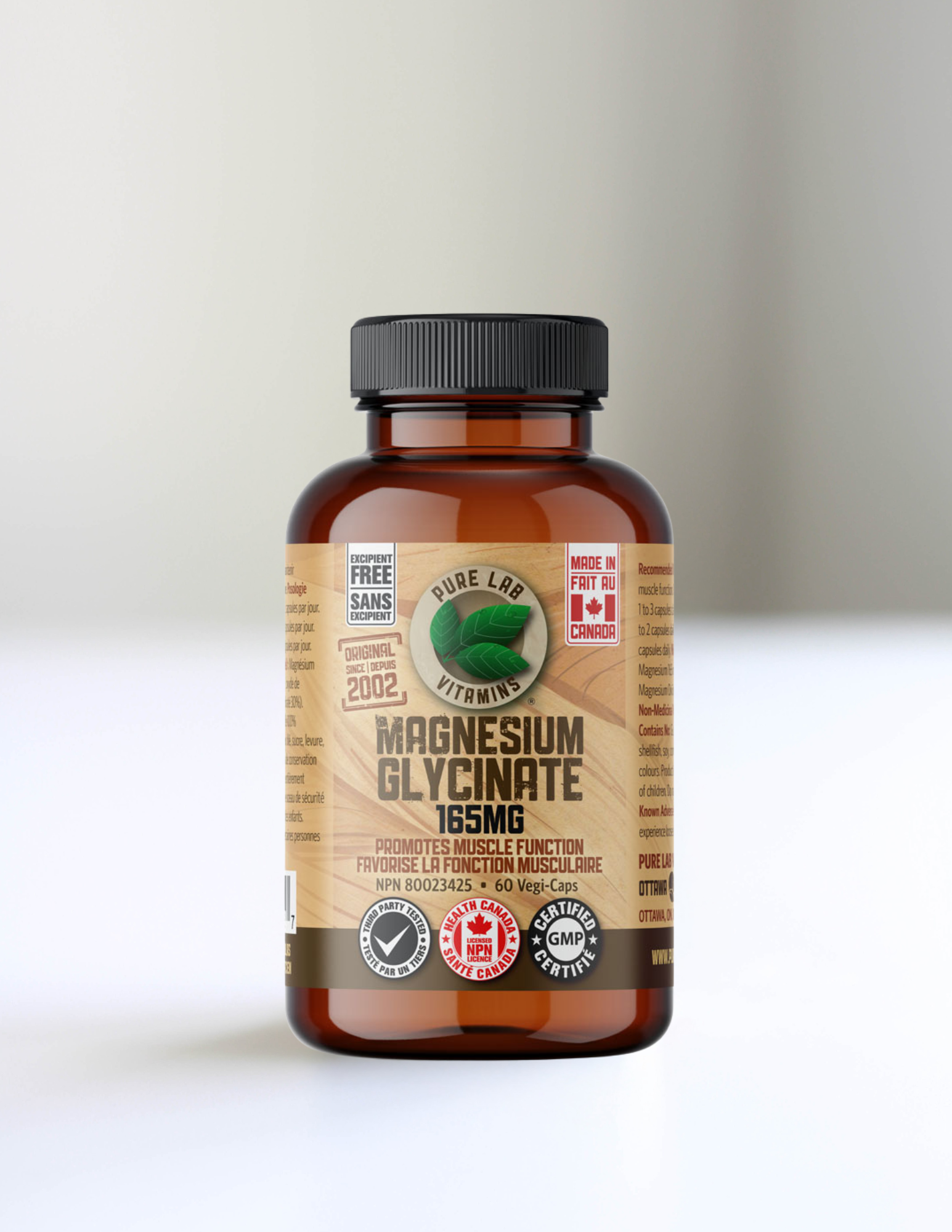 A bottle of Pure Lab Vitamins Magnesium Glycinate