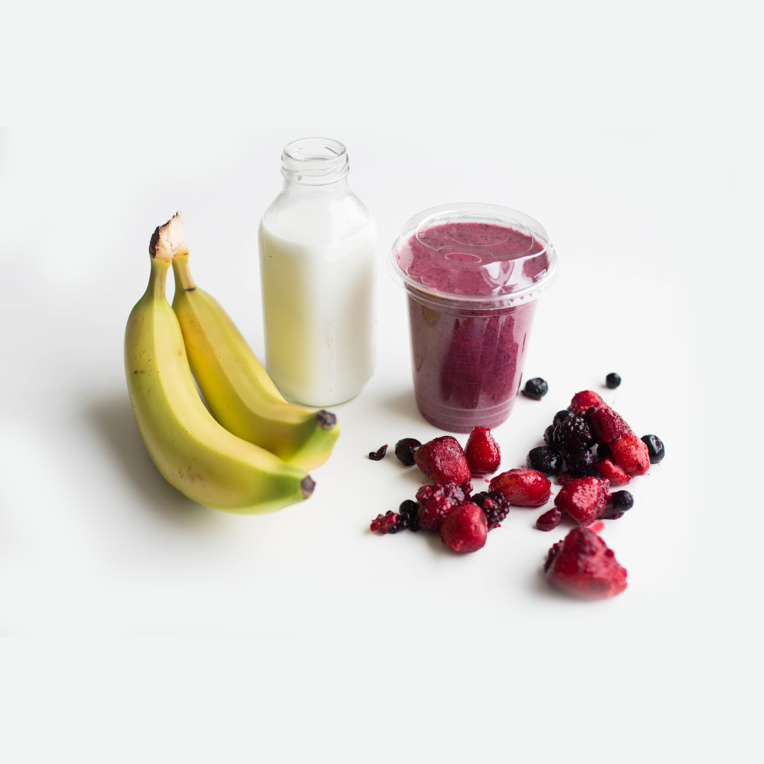Two cups of Raspberry Cream Delight Smoothies
