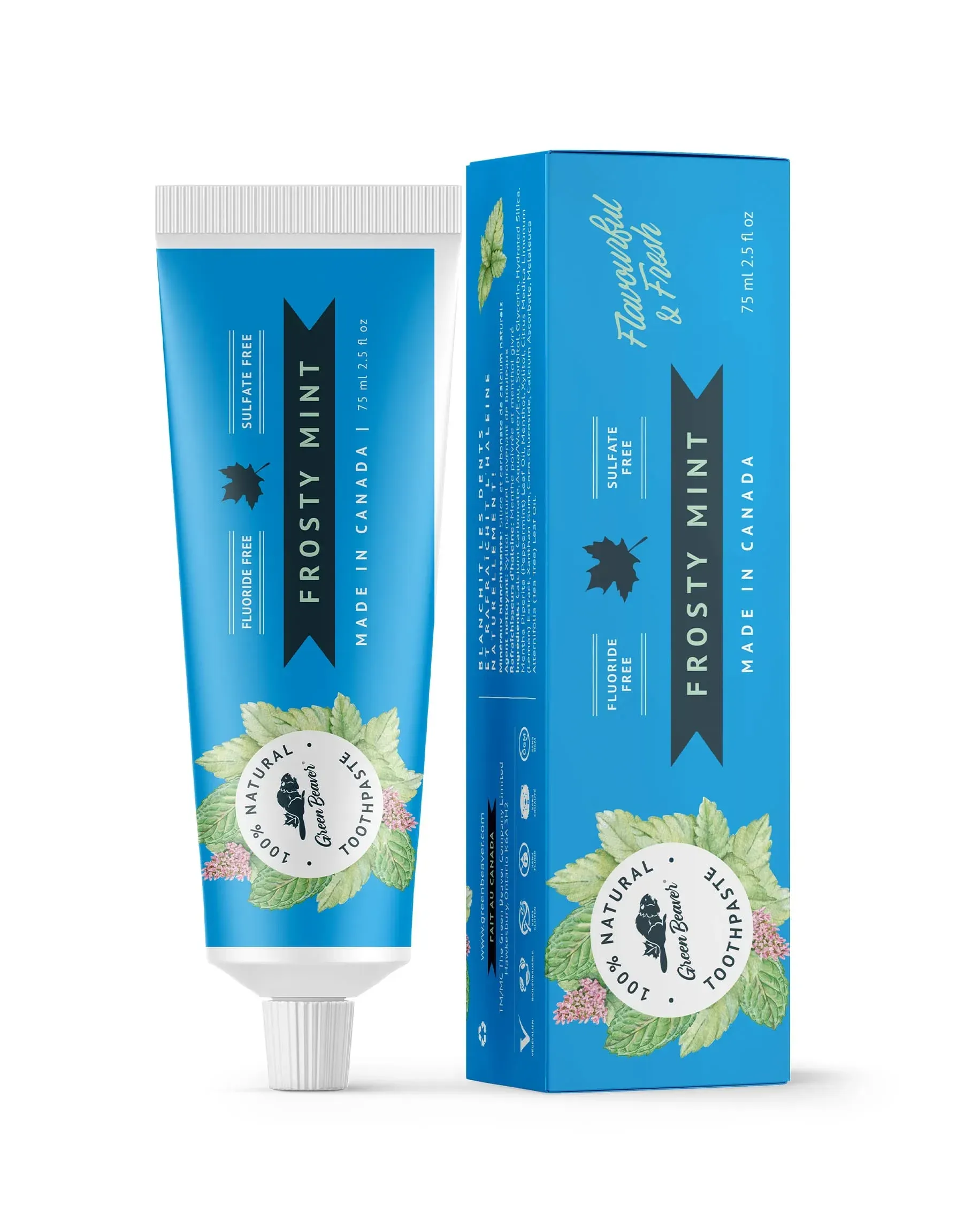 Showcasing Green Beaver Frosty Mint Toothpaste