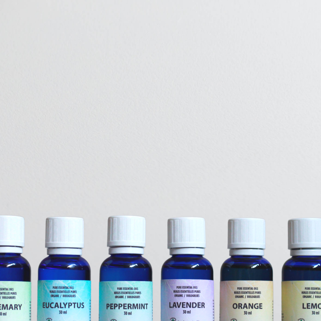 6 bottles in a row of Jo Anne's Place Essential Oils