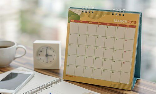 spiral calendar on a desk