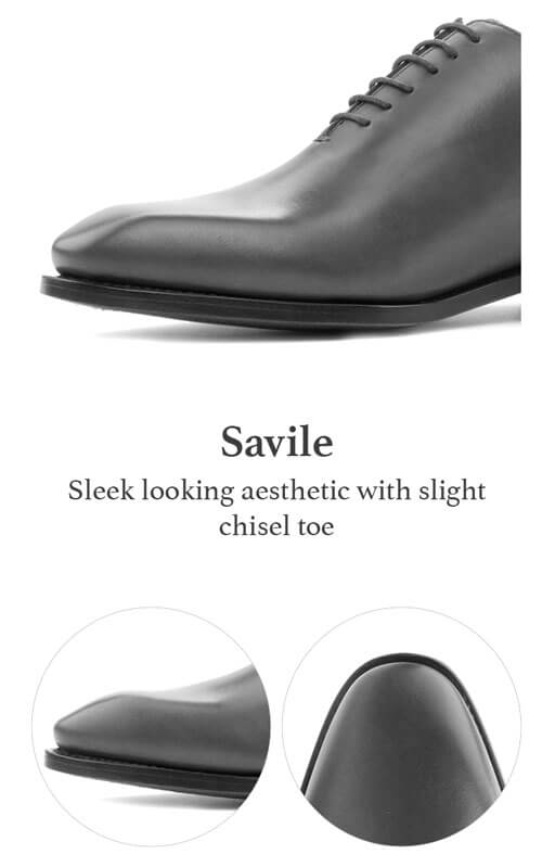 Savile: sleek looking aesthetic with slight chisel toe