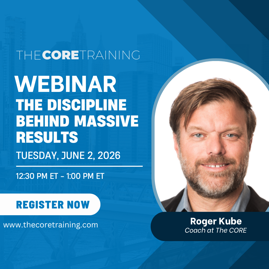 Blue webinar promo for The Core Training:
