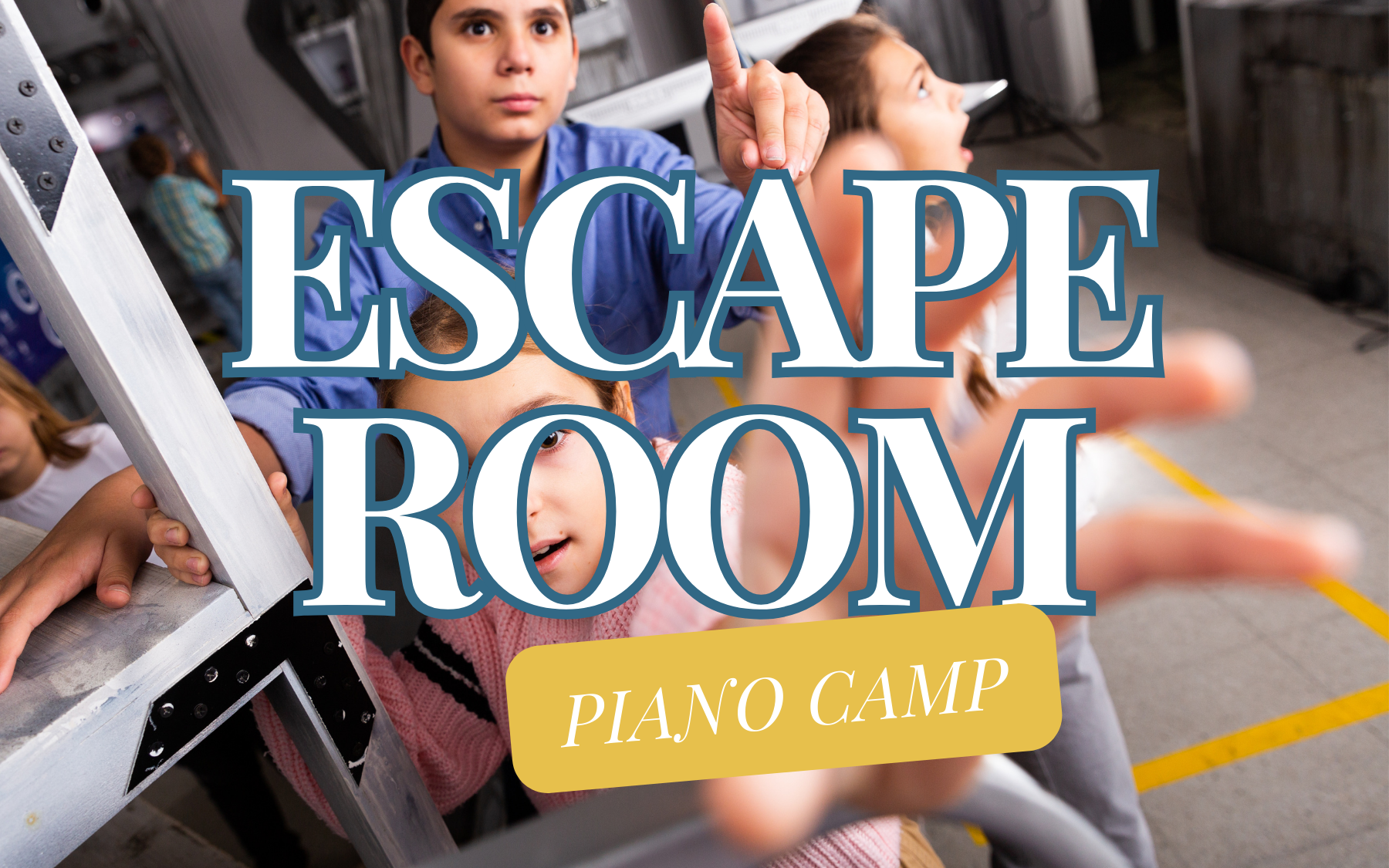 A group of people are playing a game called escape room.
