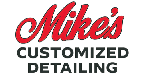 Mike's Customized Detailing logo in red script with black text below.