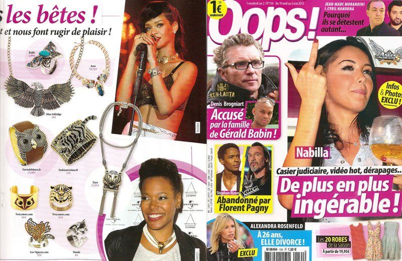 Un collage de magazines dont un intitulé Oups