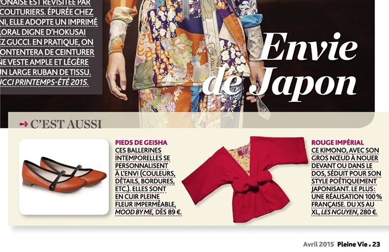 Un flyer pour envie de japon montre une femme en robe fleurie