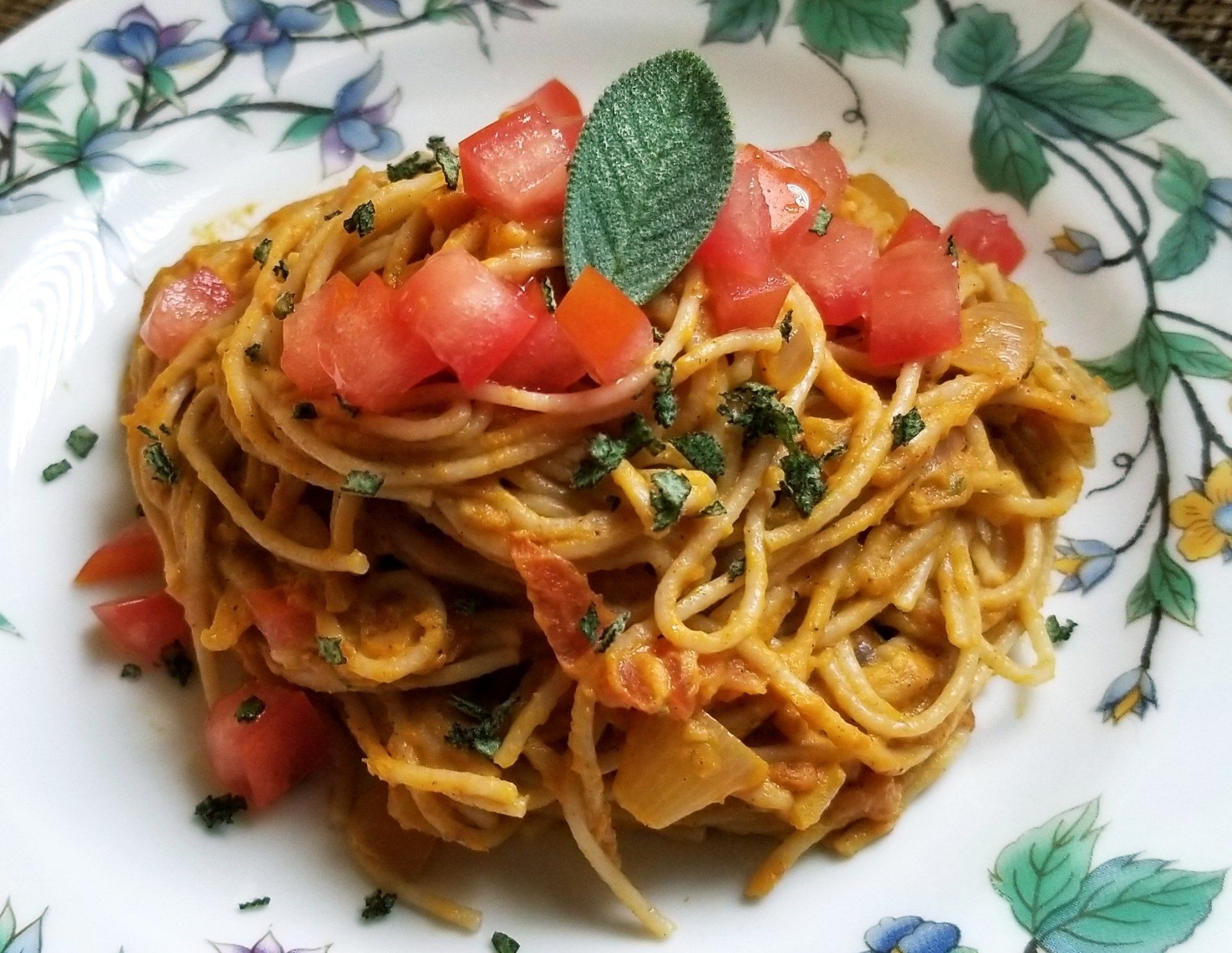 Pumpkin Sage Tomato Pasta