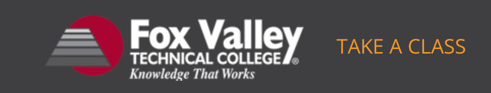 A logo for fox valley technical college that says take a class