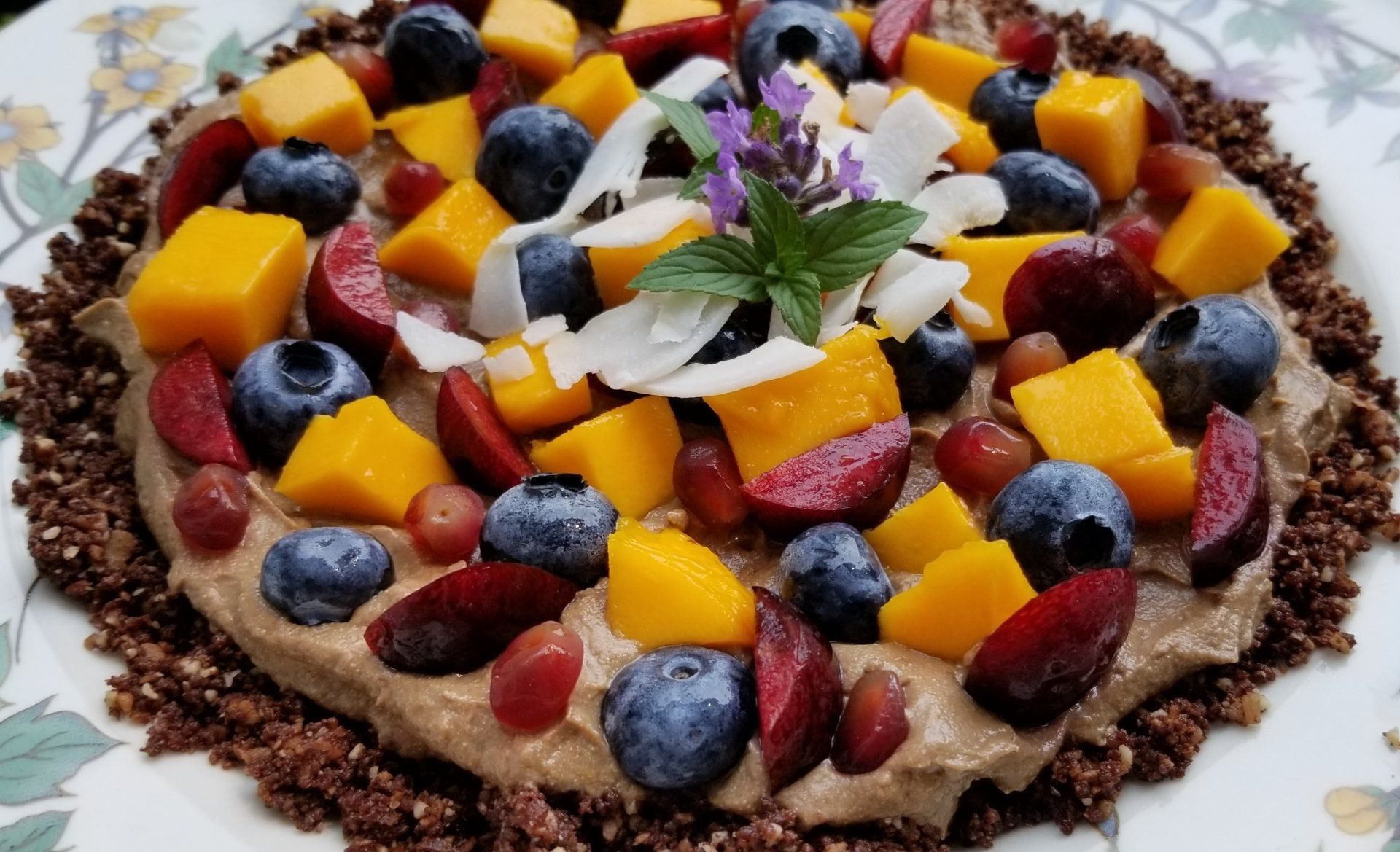 Vegan, Raw Date Crust Fruit Tart