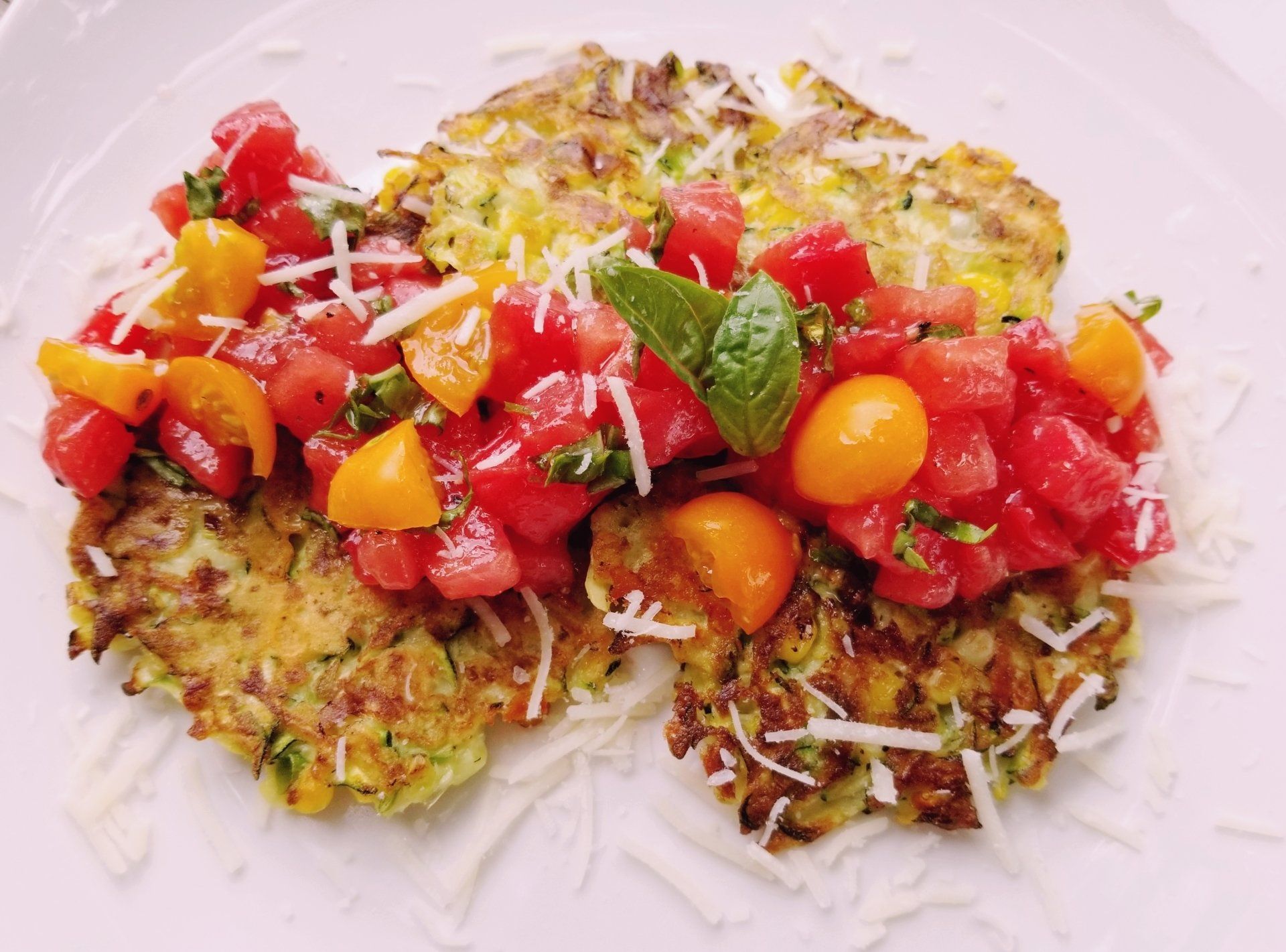 Zucchini and corn cakes