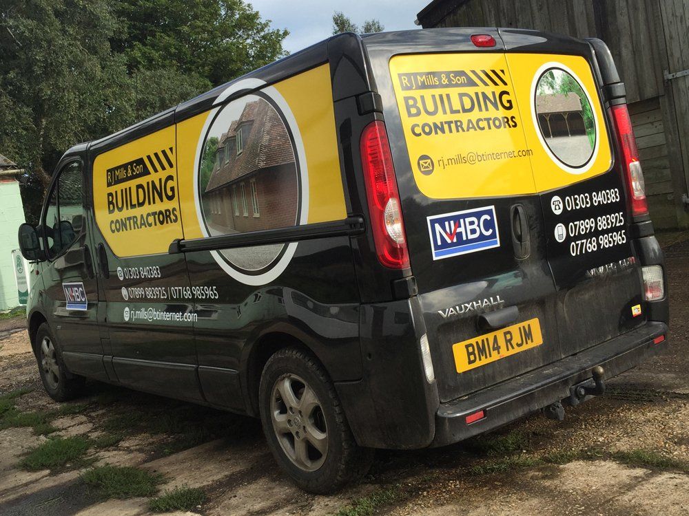 Vehicle graphics for a building contractors
