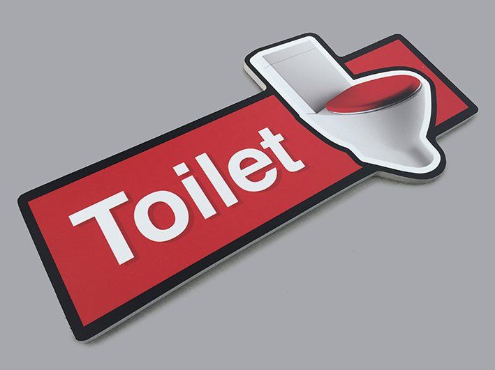 Pictorial toilet sign for clinic dementia ward