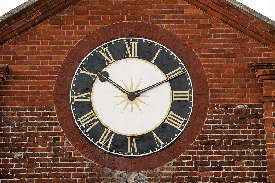 Gold vinyl graphics for refurbished clock face
