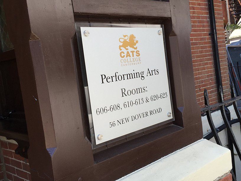 acrylic and aluminium sign