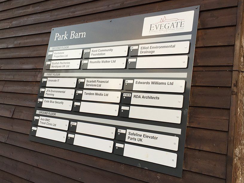 Exterior Interchangable Directory Sign for Business Park