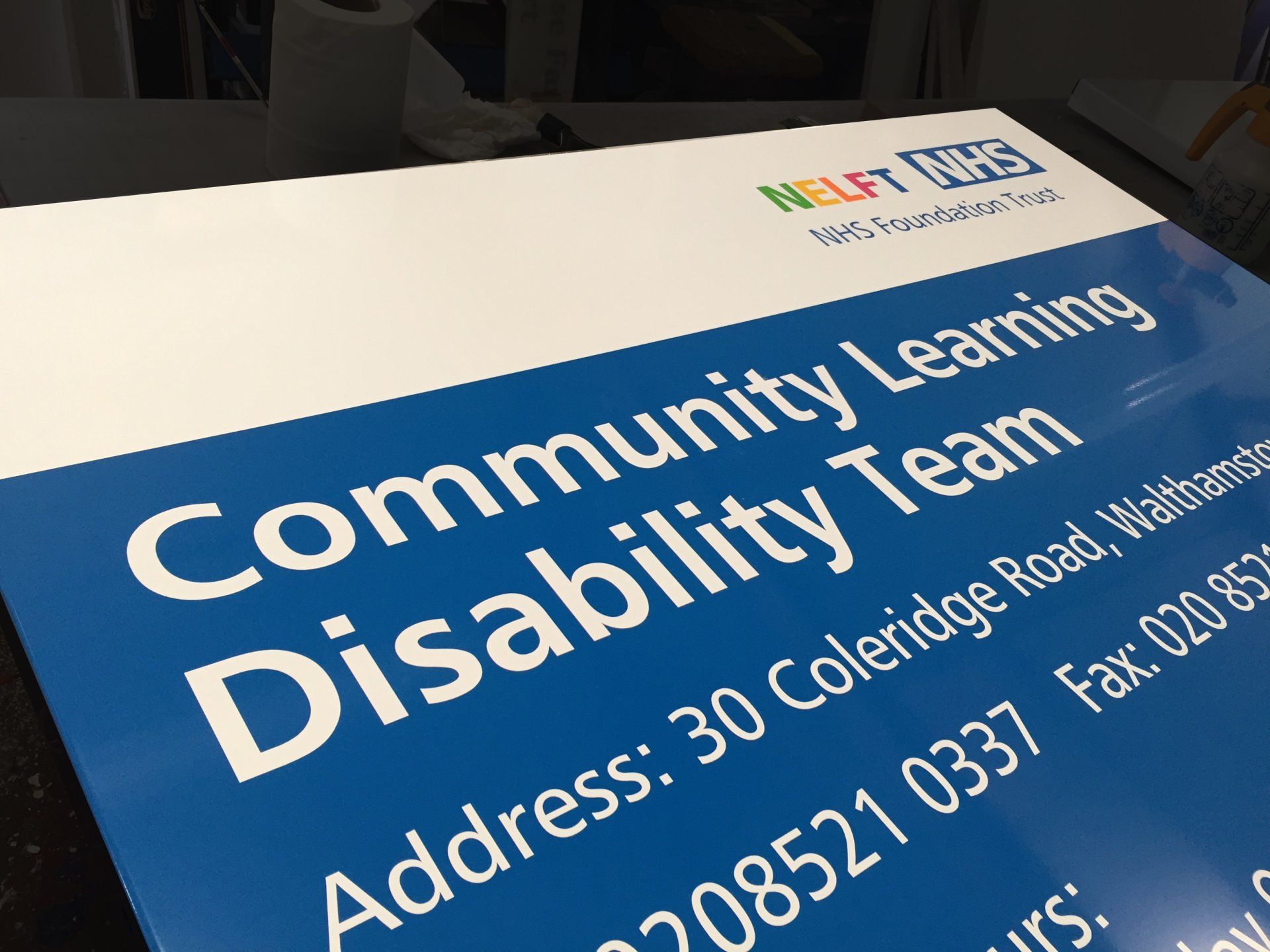 nhs aluminium sign tray