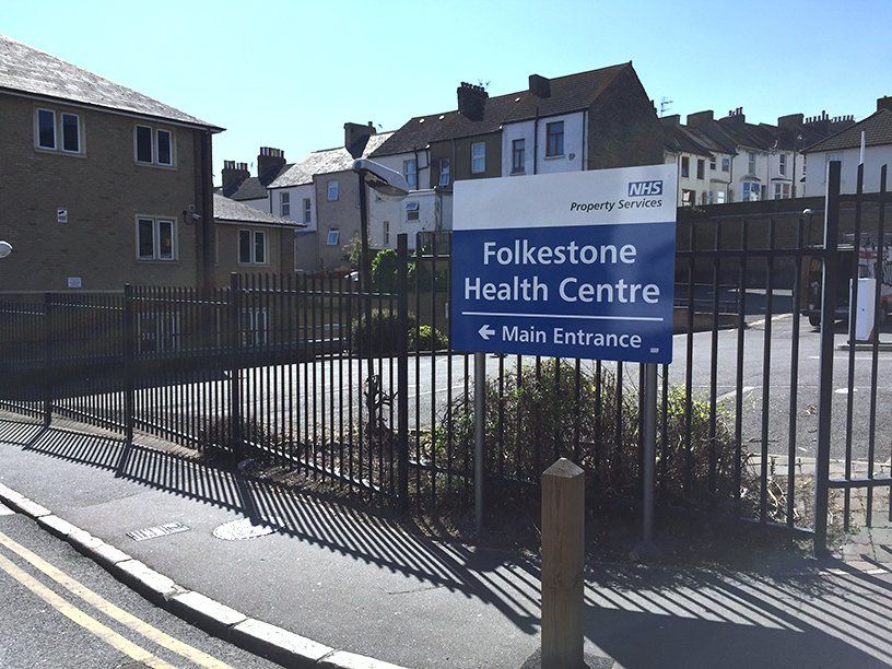 freestanding nhs post and plate sign