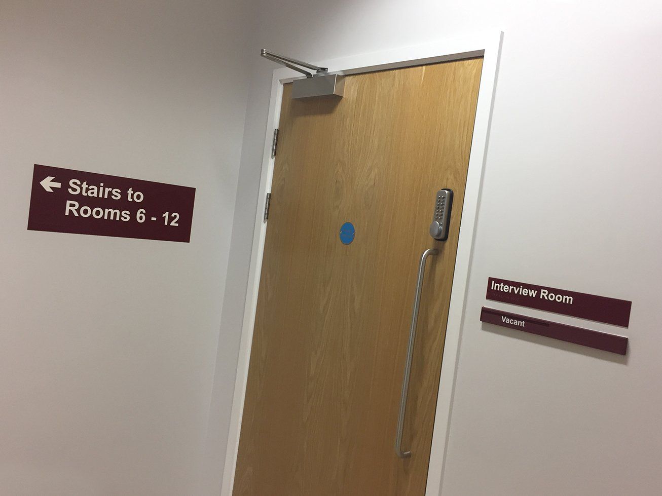 Braille room and wayfinding signs for doctors surgery