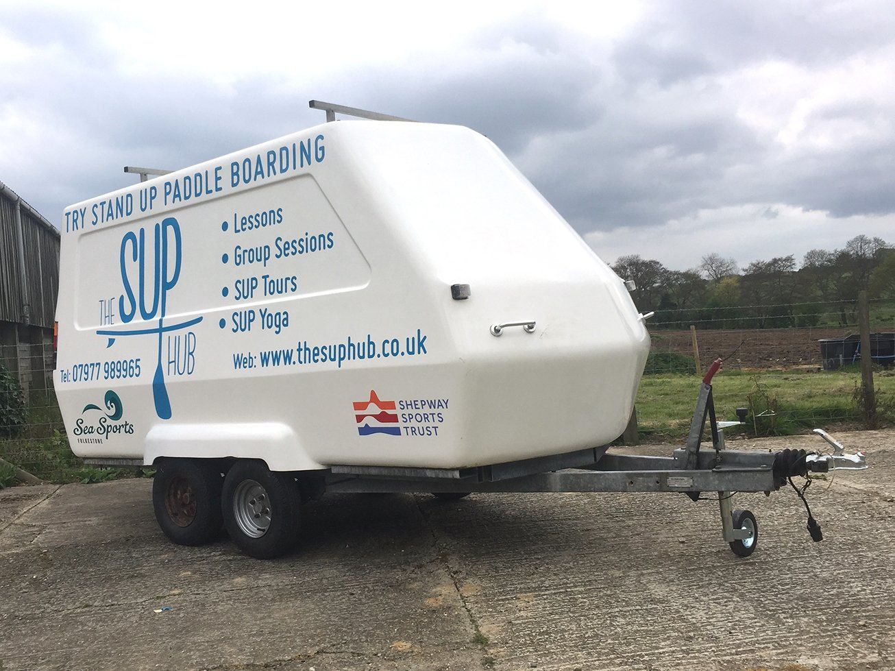 Stand-up paddleboard trailer graphics