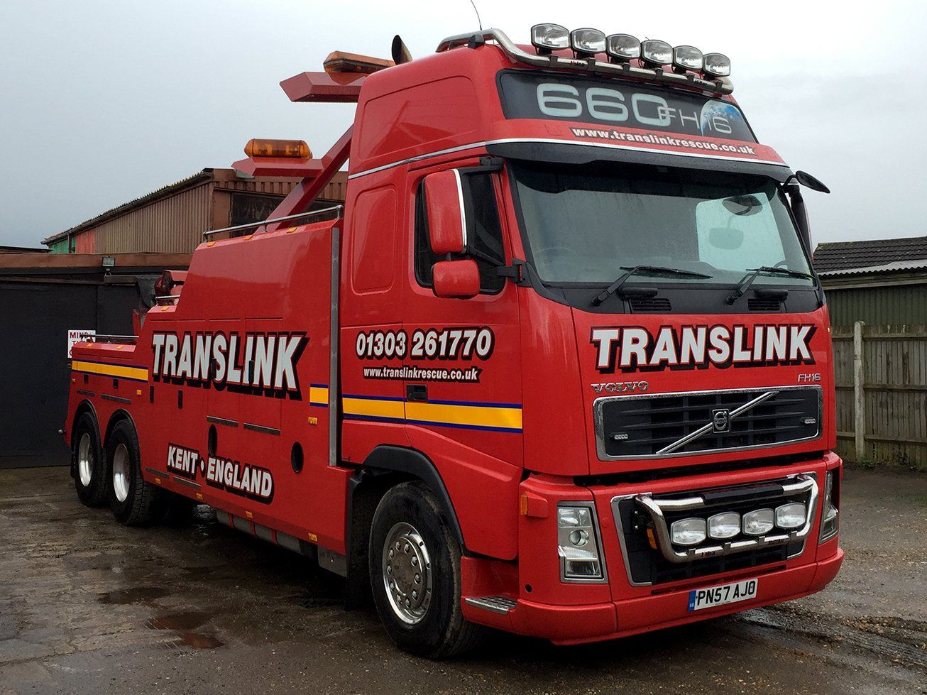 Reflective vinyl graphics for recovery truck