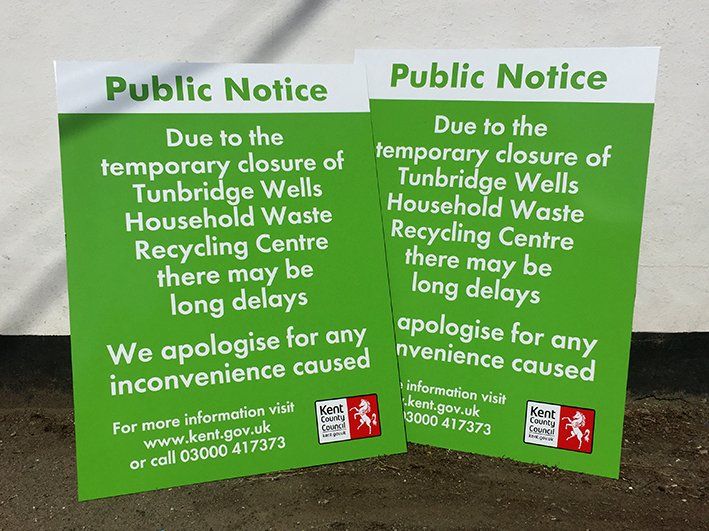 temporary information signs for council