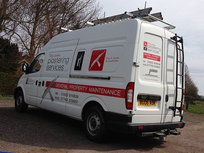 Vehicle graphics for plastering business