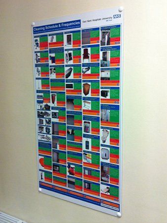 Wall sign with digitally printed vinyl graphics