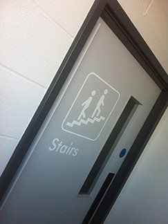 Matt white vinyl door graphics